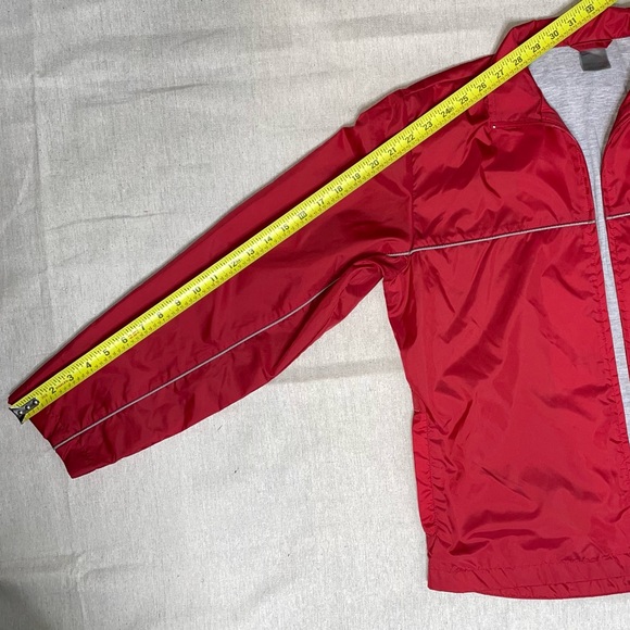 Vintage Nike Full Zip Windbreaker Jacket Womens Small 4-6 Swoosh Logo Red - Picture 9 of 10